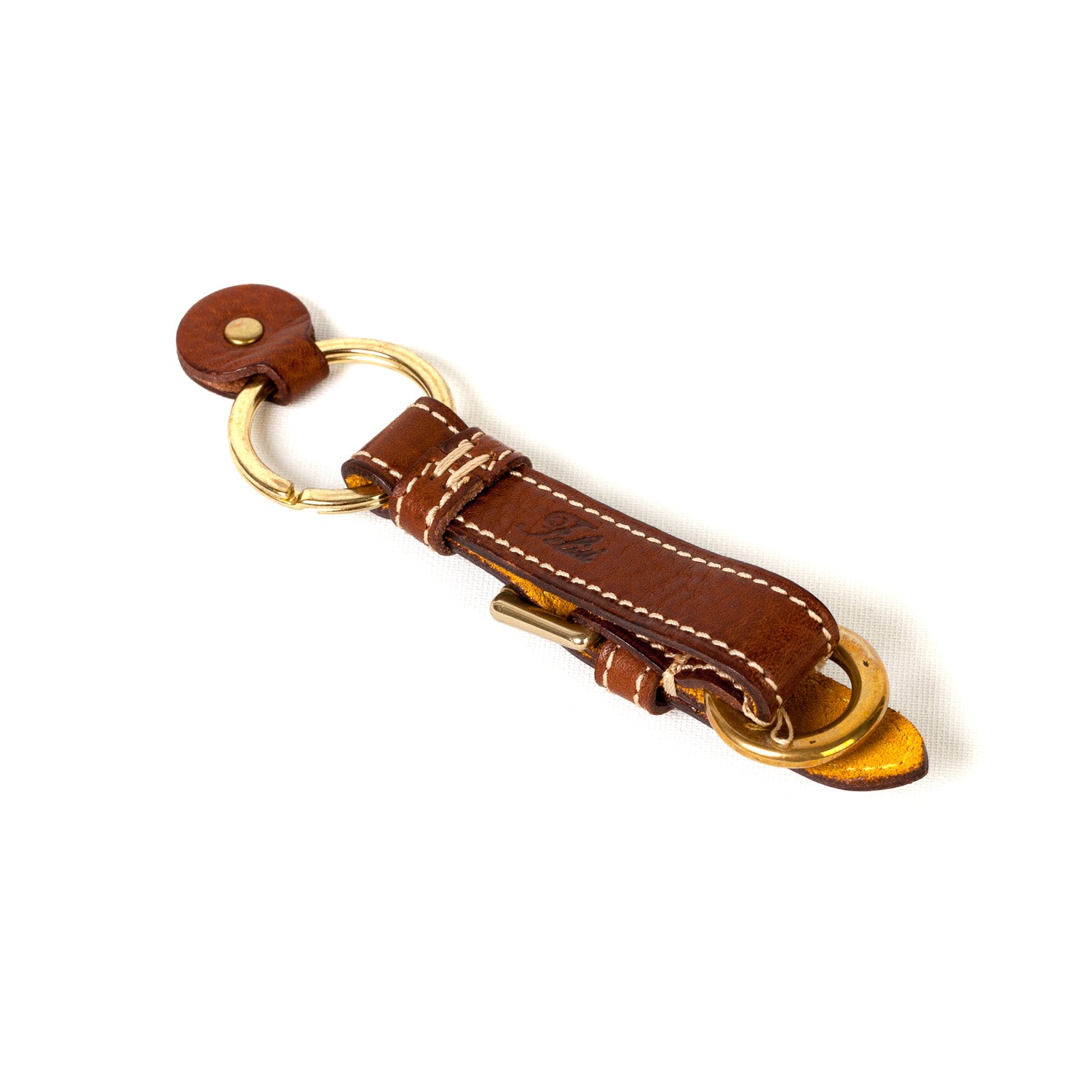 Schlüsselanhänger "Buckle" aus genarbtem Kalbsleder - Handarbeit